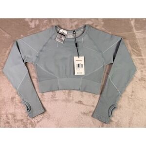 AYBL‎ Reflex Seamless Long Sleeve Crop Top Teal Medium Athletic Gym Workout
